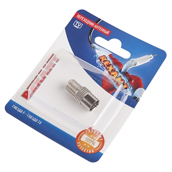 Переходник антенный, (гнездо F - гнездо TV), 1 шт. REXANT