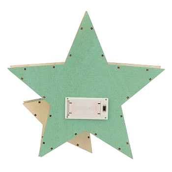 Деревянная фигура с подсветкой Домик Звездочета бирюзовая 26х7х25 см, NEON-NIGHT