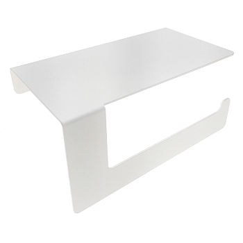 Держатель для туалетной бумаги с полкой хранения, белый REXANT