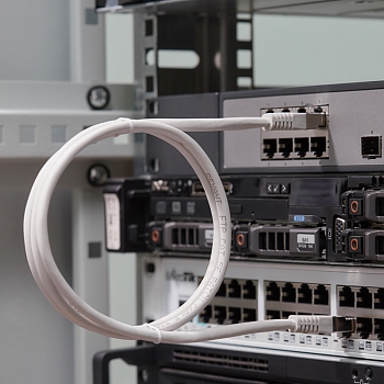 Шнур коммутационный, патч-корд F/UTP RJ45-RJ45, CAT 5e, LSZH серый, 1м REXANT