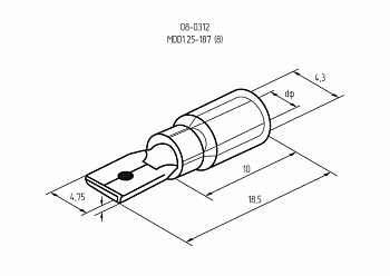 Клемма плоская изолированная РПи-п 1.5-(4.8)/РПИп 1,25-5 штекер 4.8 мм 0.5-1.5 мм² красная REXANT