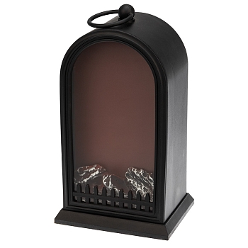 Светодиодный камин Фьюжн с эффектом живого огня 14,7x11,7x25 см, батарейки 2хС (не в комплекте) USB, черный