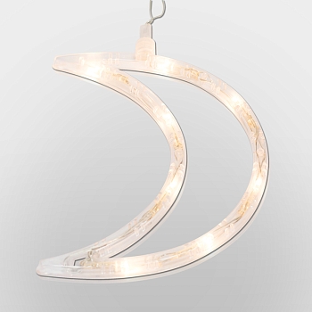 Фигура светодиодная Месяц на присоске с подвесом, цвет ТЕПЛЫЙ БЕЛЫЙ