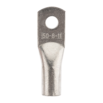 Наконечник медный луженый ТМЛ 50–8–11 (50мм² - Ø8мм) ГОСТ 7386-80 (в упак. 5 шт.) REXANT