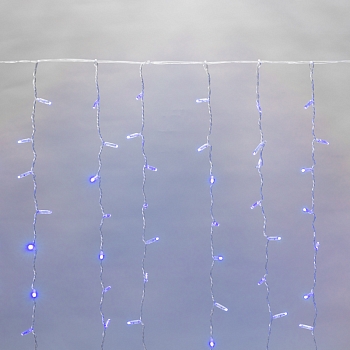 Гирлянда светодиодная Занавес 2х3м 448 LED СИНИЙ прозрачный ПВХ IP65 постоянное свечение 230В нужен блок 303-500-1 NEON-NIGHT