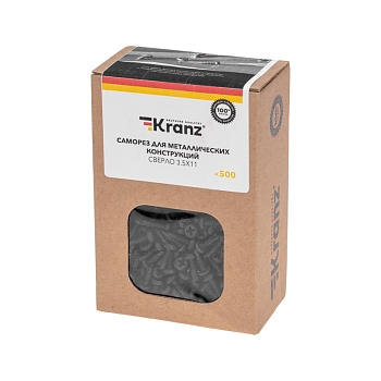Саморез для металлических конструкций сверло 3,5х11 мм, короб (500 шт/уп) KRANZ
