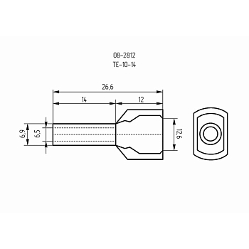 Наконечник штыревой втулочный изолированный F-14 мм 2х10 мм² (НШВи(2) 10-14/НГи2 10-14) красный REXANT