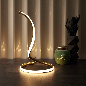 Светильник декоративный Spiral Uno, LED, 2Вт, 3000К, 5В, золотой REXANT