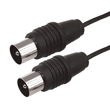 ВЧ кабель ТВ штекер - ТВ штекер, 5м, черный REXANT