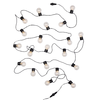 Лофт-гирлянда светодиодная 5 м, черный ПВХ, 20 LED, теплое белое свечение NEON-NIGHT