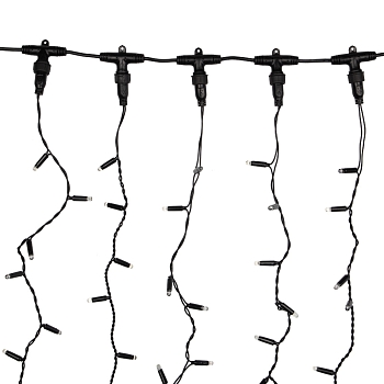 Гирлянда светодиодная Занавес 2х6м 768 LED ТЕПЛЫЙ БЕЛЫЙ черный ПВХ IP65 постоянное свечение 230В нужен блок 303-500 NEON-NIGHT