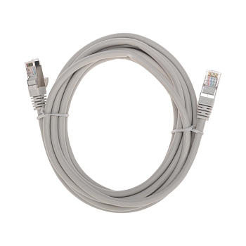 Патч-корд S/FTP, CAT 6A (10G), RJ45-RJ45, 28AWG, LSZH, серый, 3м REXANT