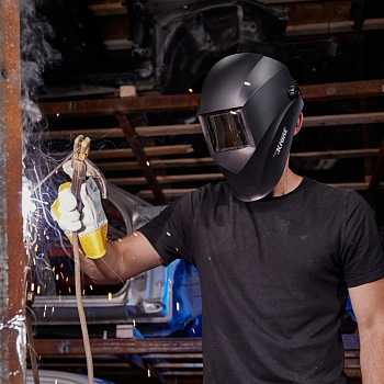 Маска сварщика с черным минеральным стеклом DIN 9 KRANZ