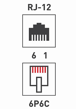 Разъем телефонный UTP, RJ-12 (6P6C), CAT 3 REXANT