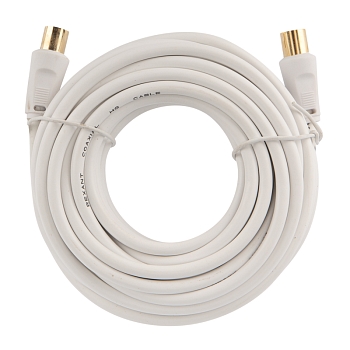 Шнур ТВ гнездо - ТВ штекер, 7м, белый REXANT
