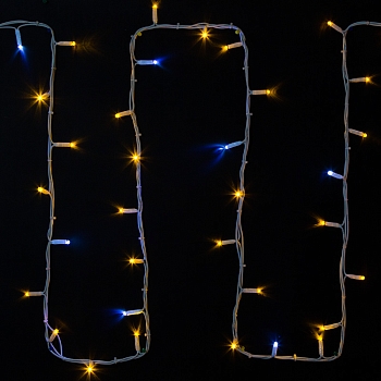 Гирлянда светодиодная Нить 20м 200 LED ЖЕЛТЫЙ белый каучук IP67 эффект мерцания 230В соединяется нужен блок 315-001 NEON-NIGHT