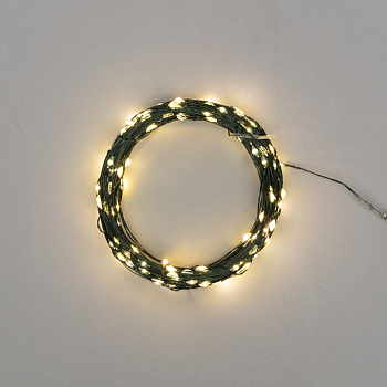 Гирлянда светодиодная Роса с контроллером 30м, 300LED, ТЕПЛЫЙ БЕЛЫЙ, IP20, 230В, зеленый провод NEON-NIGHT