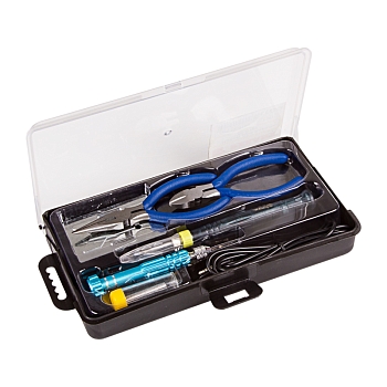 Набор для пайки №16 (USB-паяльник 8Вт, кусачки, тонкогубцы, подставка, припой, отвертка) REXANT