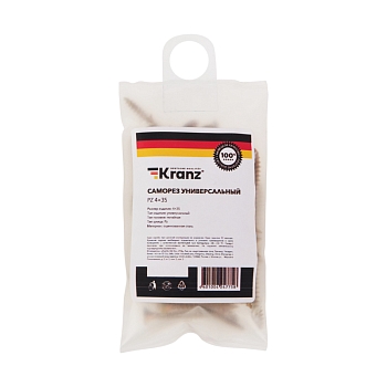 Саморез универсальный 4,5х35 мм, желтый цинк, пакет (50 шт/уп) KRANZ
