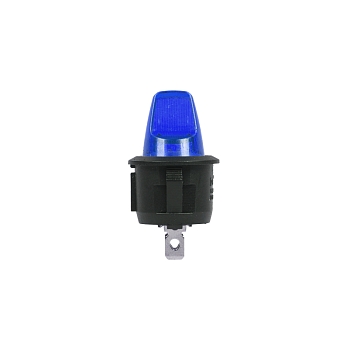 Выключатель клавишный круглый 12В 16А (3с) ON-OFF синий с подсветкой REXANT