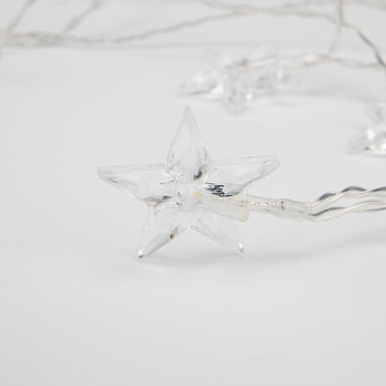 Гирлянда светодиодная Звездочки 1,5 м, 10 LED, прозрачный ПВХ, цвет свечения теплый белый, 2 х АА (батарейки не в комплекте) NEON-NIGHT