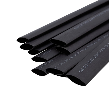 Трубка термоусаживаемая СТТК (2:1) двустенная клеевая 12,7/6,35мм, черная, упаковка 10 шт. по 1м REXANT