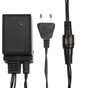 Гирлянда Нить управляемая 10м 100 LED ОРАНЖЕВЫЙ черный ПВХ IP65 свечение с динамикой 230В контроллер в комплекте NEON-NIGHT