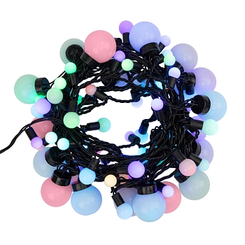 Гирлянда светодиодная Мультишарики Ø17,5мм Ø23мм Ø17,5мм Ø45мм 10м 80 LED RGB черный ПВХ IP65 быстрая смена цвета 230В NEON-NIGHT