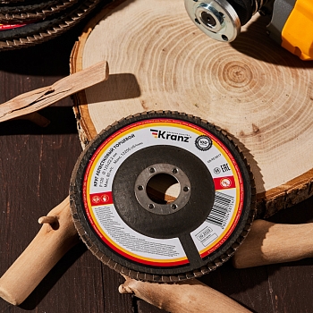 Круг лепестковый торцевой, P120, 125х22,2мм KRANZ