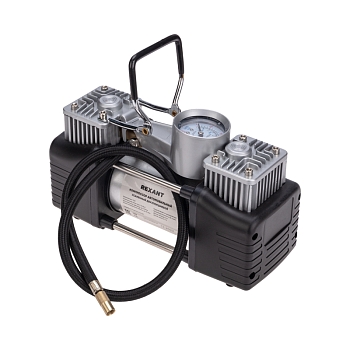 Компрессор автомобильный усиленный двухпоршневой (60л/мин, 10 АТМ) REXANT