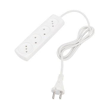 Удлинитель OPTIMA 4 гнезда, 1,5м, 2х0,75мм², б/з, белый PROconnect