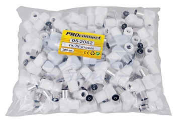 TV-разъем гнездо без пайки белый угловой REXANT