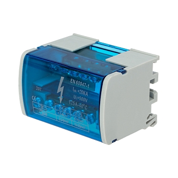 Шина на DIN-рейку в корпусе (кросс-модуль) 2х7 REXANT