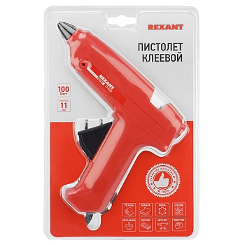 Пистолет клеевой, 100Вт, Ø11мм, без кнопки, блистер REXANT
