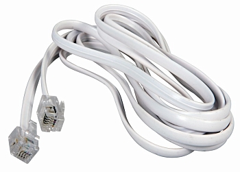 Удлинитель телефонный, плоский, RJ-11 (6P-4C), 7м, белый REXANT