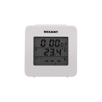 Термометр электронный с часами и беспроводным выносным датчиком REXANT
