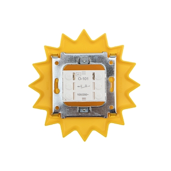 Выключатель одноклавишный HAPPY Солнце с/у, желтый KRANZ