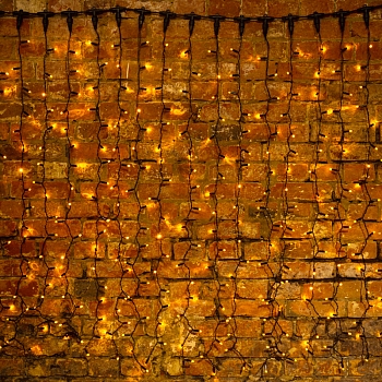 Гирлянда светодиодная Занавес 2х1,5м 360 LED ЖЕЛТЫЙ черный ПВХ IP65 постоянное свечение 230В блок в комплекте NEON-NIGHT