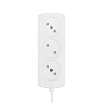 Удлинитель STANDARD 3 гнезда, 1,5м, 2х0,75мм², б/з, белый PROconnect
