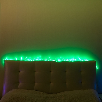 Гирлянда Мишура LED 3 м прозрачный ПВХ, 288 диодов, цвет зеленый