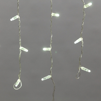 Гирлянда светодиодная Бахрома (Айсикл) 2,4х0,6м 88 LED БЕЛЫЙ прозрачный ПВХ IP65 постоянное свечение 230В блок в комплекте NEON-NIGHT