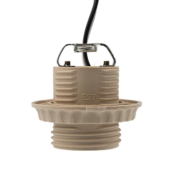 Патрон E27 с проводом 20см бело-бежевый REXANT