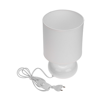 Светильник декоративный настольный Форте, основание белого цвета, белый абажур, цоколь Е27, 60Вт REXANT