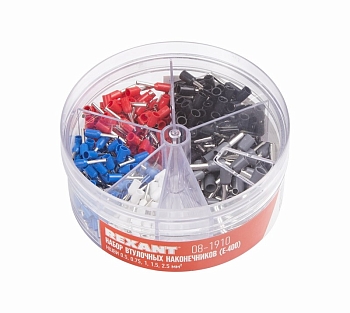 Набор втулочных наконечников НШВИ (0.5 мм²; 0.75 мм²; 1 мм²; 1.5 мм²; 2.5 мм²) в боксе (E-400) REXANT