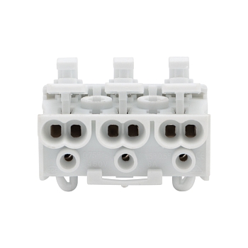 Клемма пружинная соединительная КСП 3-полюсная с заземлением и с монтажными ножками (100 шт./уп.) REXANT