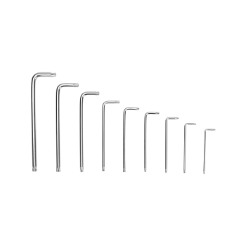 Набор ключей имбусовых Tamper-Torx KRANZ 9 шт., ТТ10-ТТ50, закаленные, удлиненные, никель