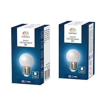 Лампа светодиодная, диаметр 45мм, E27, 5 LED, 2Вт, БЕЛЫЙ, 230В NEON-NIGHT