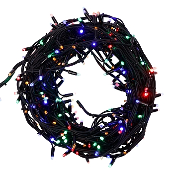 Гирлянда Нить управляемая 20м 240 LED МУЛЬТИКОЛОР черный каучук IP67 свечение с динамикой 230В нужен контроллер 217-204 NEON-NIGHT