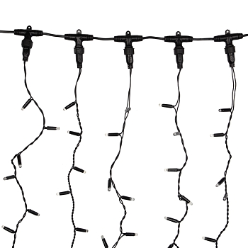 Гирлянда светодиодная Занавес 2х3м 600 LED БЕЛЫЙ черный ПВХ IP65 эффект мерцания 230В нужен блок 303-500 NEON-NIGHT