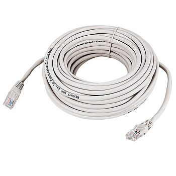 Шнур коммутационный, патч-корд, U/UTP RJ45-RJ45 CAT 5e, PVC, серый, 15м REXANT